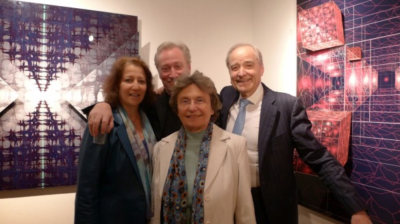 André Brahic, Isabelle Grenier, Joëlle Freyre, Jean-Claude Meynard, vernissage xposition chez Lelia Mordoch - Avril 2014  