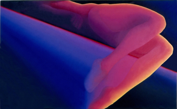 Jean-Claude Meynard - "Le Saut ", peinture acrylique sur toile - 1982 - 89x130 cm